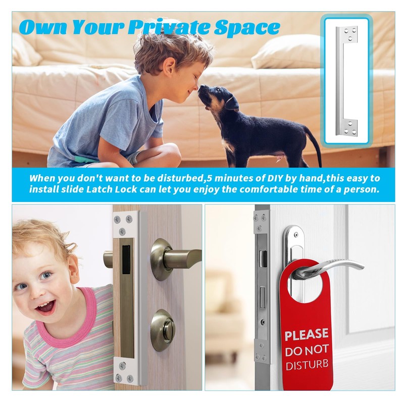 Blulu 2 Pcs Door Latch Guard Plate 7 Inch Outswing