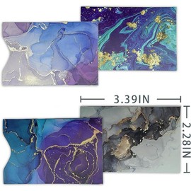 10 PCS RFID Blocking Sleeves, Credit Card Holder for Women Men Protect Cards Identity from Electronic Theft Travel Case Set (Marble Style - Color: Abstract Style