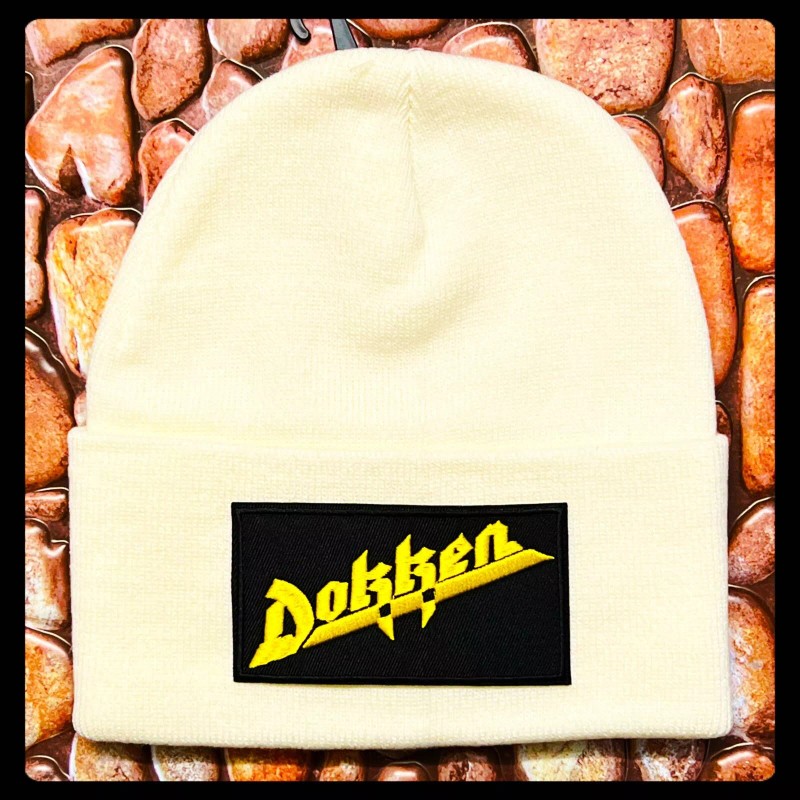 DOKKEN BLACK BEANIE PATCHED ( SCROLL FOR OTHER COLORS )