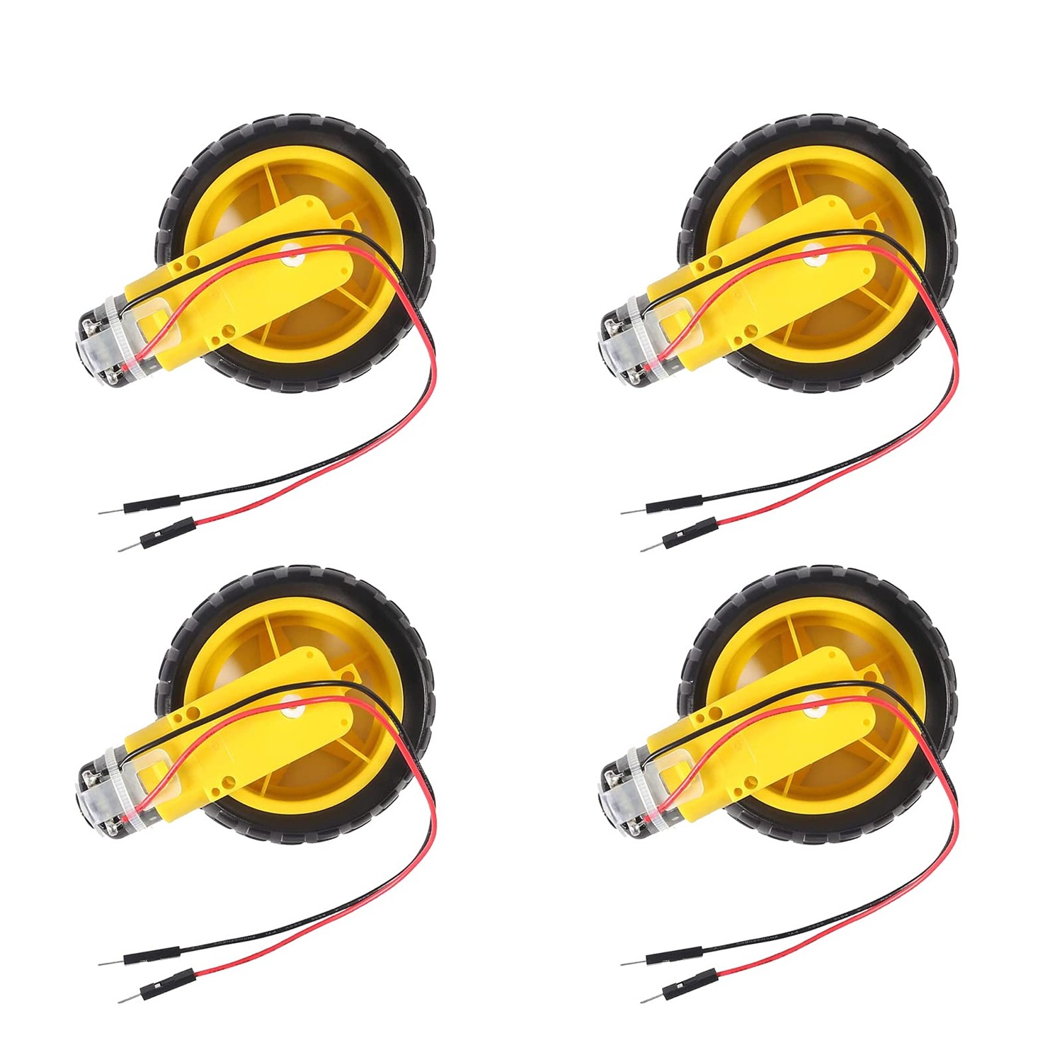 AEDIKO 4 Sets TT Motor DC 3-6V Gearbox Motor Dual Shaft 200RPM Ratio 1: ...