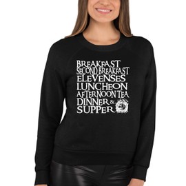 Go All Out X-Large Black Adult The Seven Daily Hobbit Meals Sweatshirt Crewneck