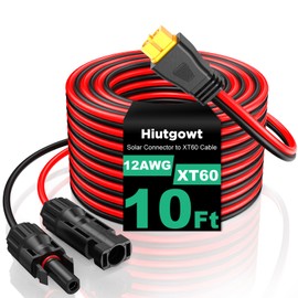 Hiutgowt 12AWG XT60 Solar Cable 10FT, XT60 Charging Cable 3 15 20 30 40 50FT, XT60 Adapter for Solar Panel to Portable Power Station Solar Generator