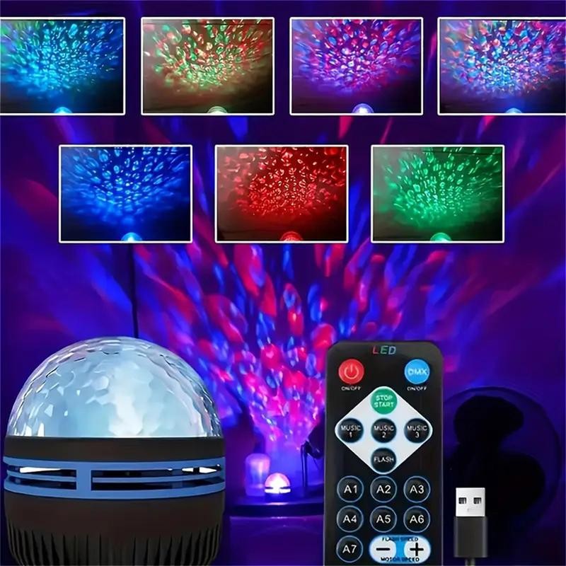 Multifunctional Water Ripple LED Night Light, USB Plug & Remote