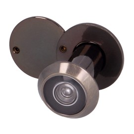 Amig - Door Viewer | Super Angle Lens | For Entrance Doors Indoor and Outdoor | Leather Colour | Steel | Dimensions: Diameter 14 mm | Door Thickness 25-42 mm