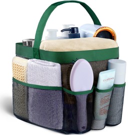 Attmu Mesh Shower Caddy Portable for College Dorm Room Essentials with 8 Pockets, Hanging Shower Caddy Dorm Basket, Quick Dry Shower Bag for Bathroom