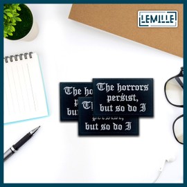 LEMILLE The Horrors Persist, But So Do I Patch, Size 3" Sew On Patches, Gothic Sarcastic Embroidery Fabric Patches for Clothes Jeans Backpacks Hats, Embroidery Iron On Patches for Clothes, Funny Gifts