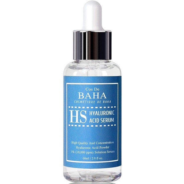 Pure Hyaluronic Acid 1% Powder Solution Serum 10,000ppm - Facial moisturizer + Visibly Plumped Skin (2OZ)