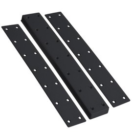12-3/4”Long Black Flat Mending Plate with 14 Counter Sunk Screw Holes, 1.97” Wide, Stainless Steel Joint Straight Bracket Braces Straps Repairing Fixing Connector for Supporting Backing (8 Pack)