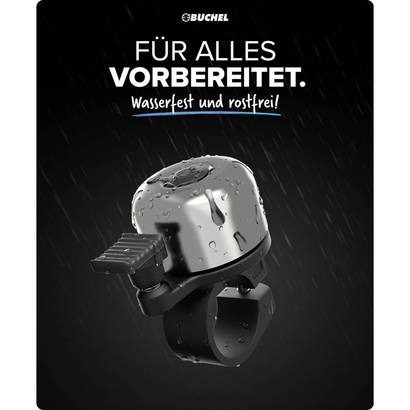 BÜCHEL Bicycle Bell, Mini Bell, Chrome-Plated, Waterproof and Rustproof Bell