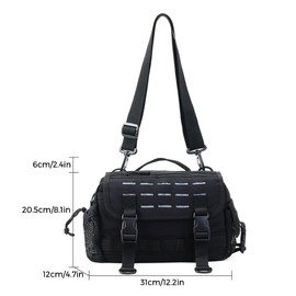Fishing Tackle Bag Outdoor Fishing Tackle Storage Bag Waist Bag Cross Body Fishing Pack for Hunting Hiking Camping