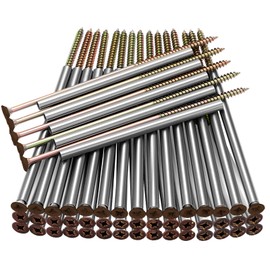 MorningRo 50 Pcs 7'' Gutter Screws with Metal Ferrule Durable Gutter Nails and Spikes Easy-to-Install Secure Gutter Fasteners for Sagging Gutters and Maintenance (Brown)