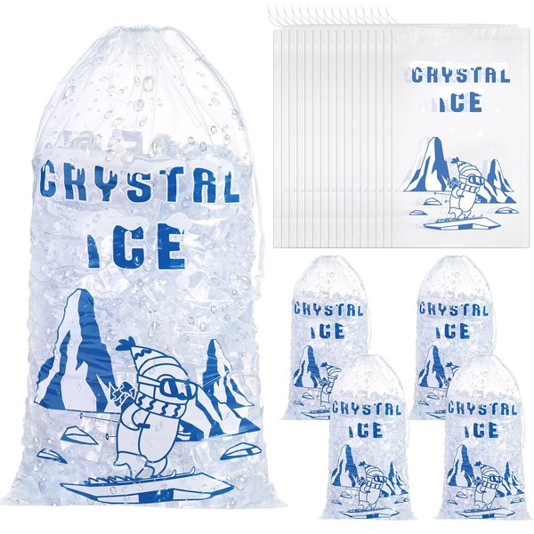 Honoson 100 Pcs 8 lb Plastic Ice Storage Bag with