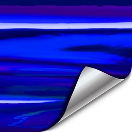 VViViD Holographic Chrome Blue Vinyl Wrap DIY Air-Release Adhesive Film 25ft x 4.9ft