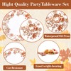 125PCS Thanksgiving Plastic Plates Pomegranate Design for Fall Party