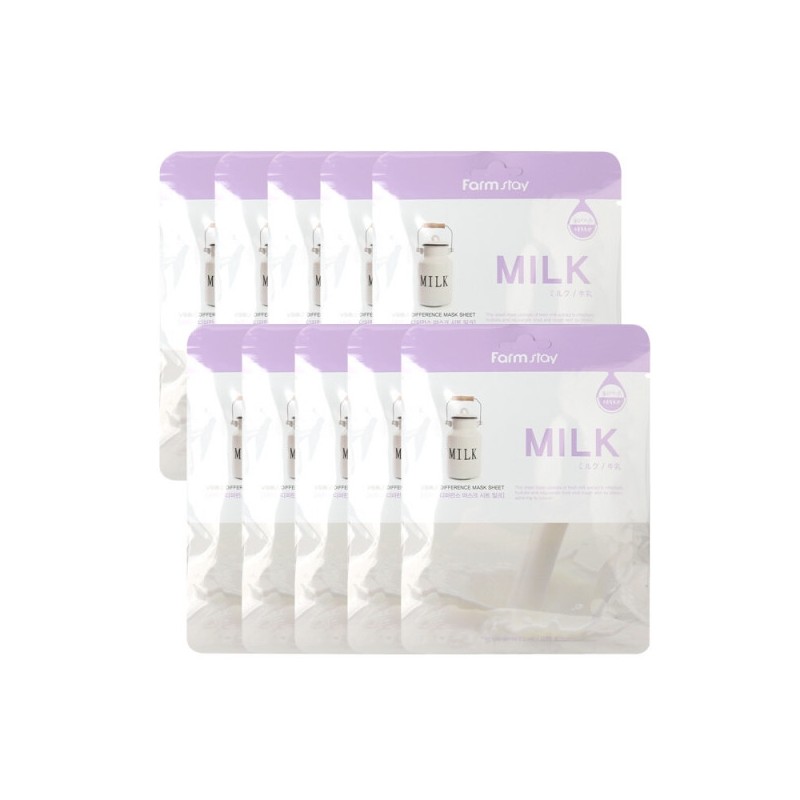 Farmstay Visible Difference Mask Pack Milk 10 Sheets / 팜스테이