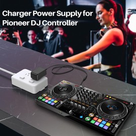 VIFOCUFY 12V AC/DC Adapter Power Cord for Pioneer DJ Serato DDJ-1000 DDJ1000 SRT DDJ-1000SRT DDJ-1000SRT-W Charger Replacement Power Supply 4-Channel Club Style Digital DJ Controller with UL Listed
