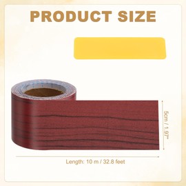PATIKIL Wood Grain Repair Tape 2" x33', Self Adhesive Realistic Textured Repair Patch Peel and Stick Wood Tape with Scraper for Floor Door Window Furniture Table Red