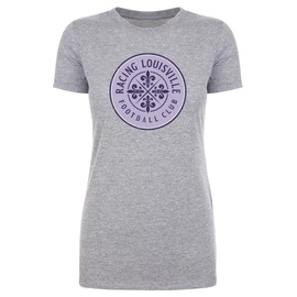 500 LEVEL Racing Louisville FC Vintage Primary Logo Shirt for Women (Heather Gray, Medium)