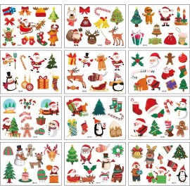 SG Type 크리스마스 컬러 타투스티커 12종 1세트 페이스페인팅 [SD타입 12종 1세트] Christmas Color Tattoo Stickers 12 Types 1 Set Face Painting [SD Type 12 Types 1 Set]
