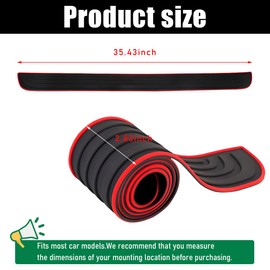 Yourkar Car Rear Bumper Guard, Anti-Scratch Auto Trunk Door Entry Protector, Non-Slip Bumper Protection Strip for Most Cars, SUVs, Trucks, Universal Exterior Car Accessories (Black&Red, 35")