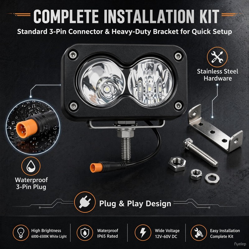 Ebike Headlight for Baja Light for Ridstar Q20/Q20 Lite/Q20 Pro