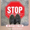 10pcs Stop Wall Sticker Safety Distance Floor Decals Stop Please