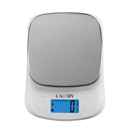 CAMRY Mini Digitale Küchenwaage Kleine Lebensmittelwaage lb/oz/ml/g 5KG/11lb Hochpräzises 1g für Unterwegs Camping Reisen zu Mitnehmen-Weiss/Edelstahl