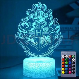 Deluisho Anime 3D LED Children's Night Light, 3D LED Night Light, Gifts Lamp, Harry Night Light, 16 Colours, Smart Touch, Dimmable Visual Stereoscopic Night Light