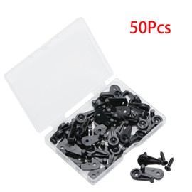 50 Pack Glass Retainer Clips Kit, Black Window Screen Clips, 4-5mm Glass Cabinet Clip with 304 Stainless Steel Screws for Fixing Cabinet Doors