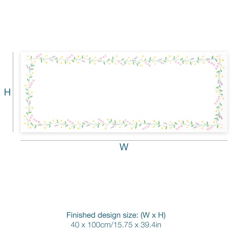 Trimits Embroidery Kit - Table Runner - Includes Printed Fabric,