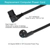 [2PACK] 2FT 90 Degree Replacement Computer Monitor Power Cord -