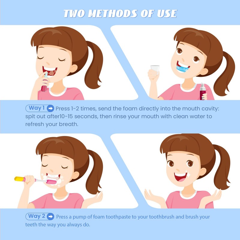 Fluoride Free Foam Kids Toothpaste - Natural Teeth Clean and