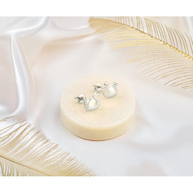 SOFIA MILANI - Women's Earrings 925 Silver Swan Stud Earrings,