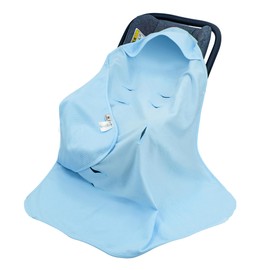 Swaddling Blanket, Baby Blanket for Baby Seat, Pram, Cuddly Blanket, 90 x 90 cm, Waffle Fabric, Universal Baby Blanket for Buggy, Car Seat (Single Layer Blue)