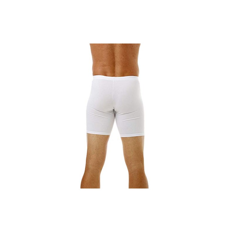 Underworks Mens Cotton Spandex Ultra Light Compression Long Boxers 3-Pack