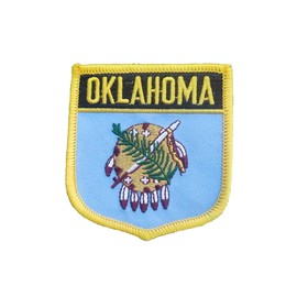 Ruoming - Parche bordado táctico con bandera de Oklahoma para planchar o coser en la bandera militar del estado (Oklahoma)