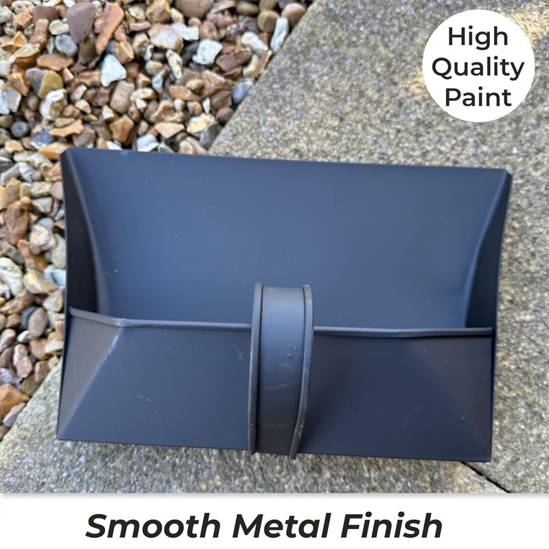 Heavy Duty Metal Dustpan with Handle Industrial Design Large Black