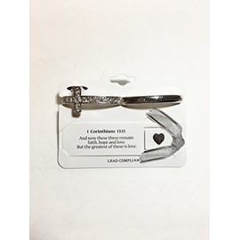 1 Corinthians 13:13 Bracelet with Crystal Studded Cross