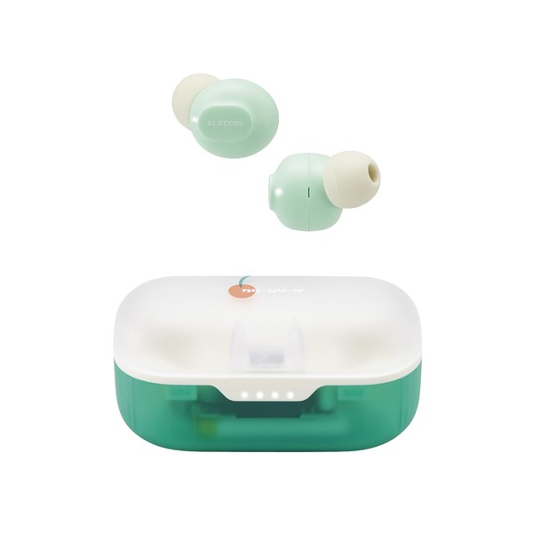 Elecom LBT-TWS16CSGN Wireless Bluetooth Earphones, Retro Melon Color, AAC Compatible,
