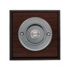 Modern Living Square Wireless Doorbell in Mahogany and Brushed Nickel
