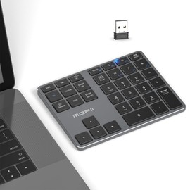 MOFII Bluetooth Number Pad for Laptop - Gray Wireless Numeric Keypad 35 Keys USB-C Rechargeable Numpad, Accounting Portable Financial Data 10 Key for Laptop/PC/Desktop/Notebook/Surface Pro
