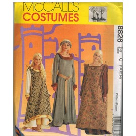 8826 McCalls Sewing Pattern Uncut Girls Medieval Costume Dress Size 14