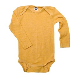 Cosilana, Baby Bodysuit Long Sleeve, 45% Organic Cotton, 35% Organic Wool, 20% Silk, Yellow Speckled