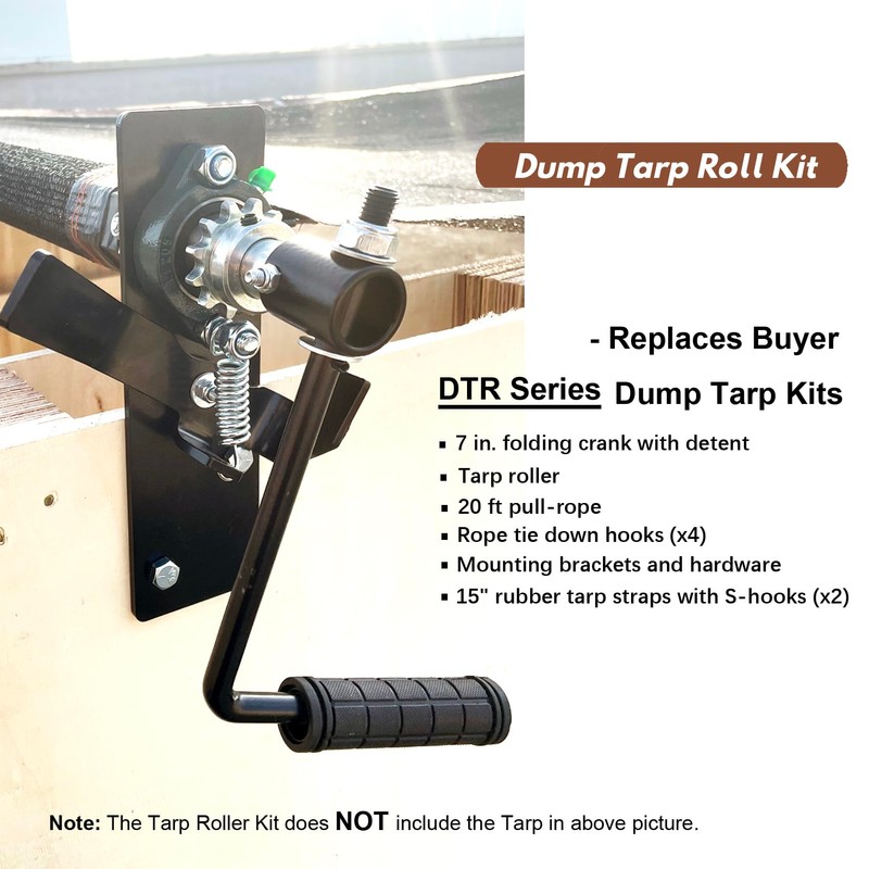 Hand Crank Tarp Roller Kit for Dump Truck Trash Hauler