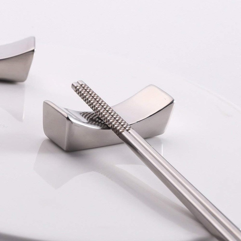 LHKJ Set of 4 Stainless Steel Chopstick Rest Kitchen Food