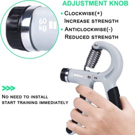 PELLUM Hand Grip Strengthener Forearm Grip with Adjustable Resistance 11-132 Lbs (5-60kg), Hand Gripper, Hand Exerciser, Grip Strength Trainer for Athletes, Muscle Building and Therapy Workout