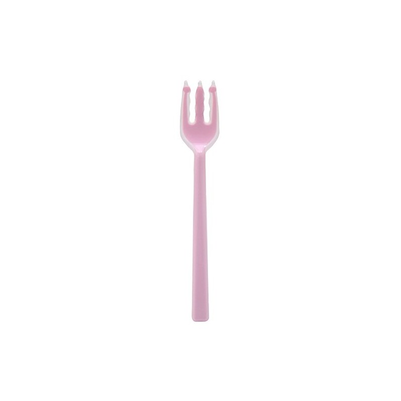 岡部洋食器 口あたりやさしいフォーク 一体型・大 ピンク KU-12P