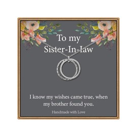 IEFLIFE Sister in Law Gifts, Linked Circle Necklace Gifts for Sister in Law Birthday Gifts for Sister in Law Wedding Gifts Sister in Law Necklace