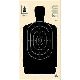 B-29 Shooting Targets, Police Silhouette Shooting Targets, 11.5"x 22" Paper Shooting Target, Indoor and Outdoor Target, Great Value Targets, 25 Yard Police Pistol Silhouette (Black, 50)
