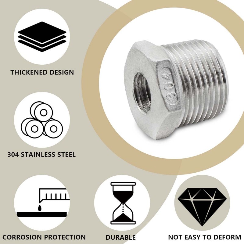 Bwintech 3 Pcs 1/2" Male to 1/4" Female BSP Thread